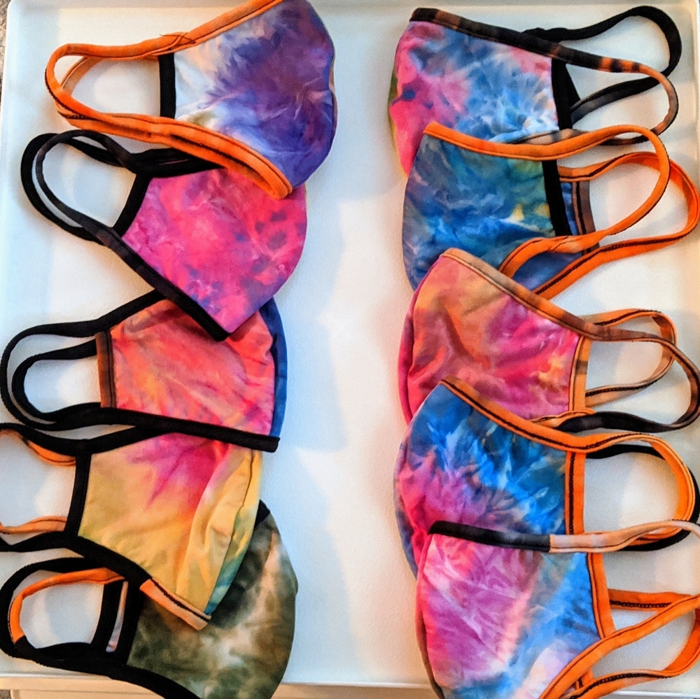 Handmade jersey tie-dye masks